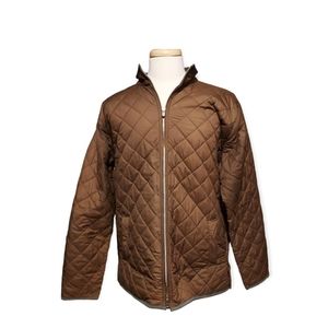Peter Millar Brown Quilted Bomber Jacket